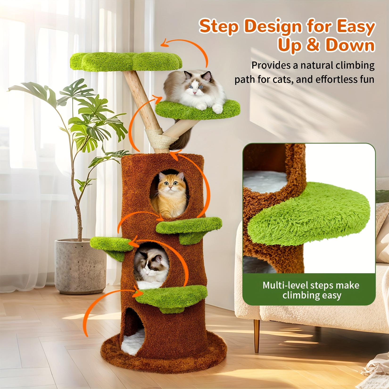 Luxury Treehouse Cat Tree Tower 2 Luxury Treehouse Cat Tree Tower - Image 2