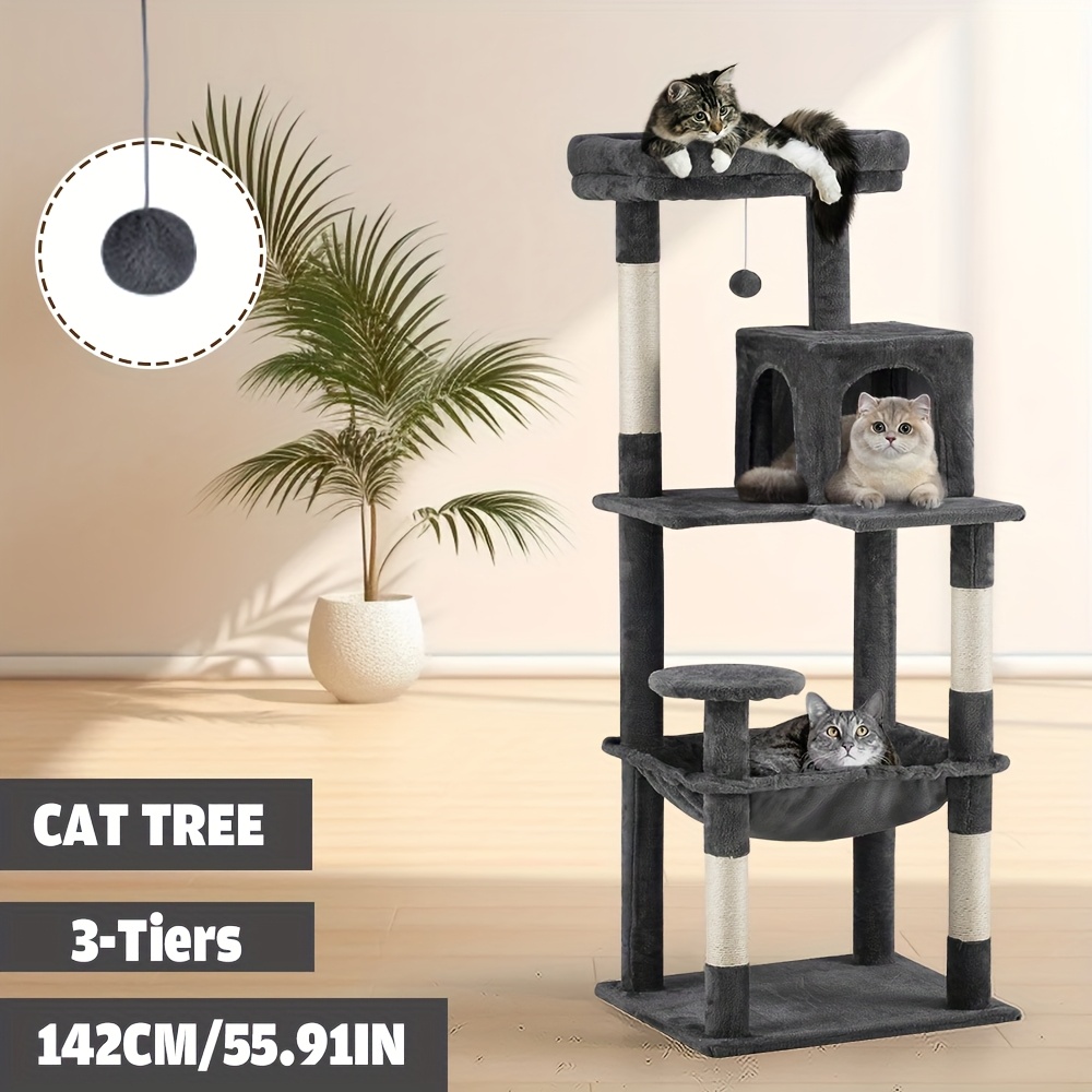 Cat Tree Scratching Post 142cm 3 Cat Tree Scratching Post 142cm - Image 3